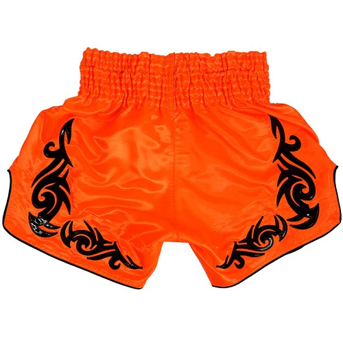 Fluory Neon Retro Muay Thai Shorts Orange - Image 2