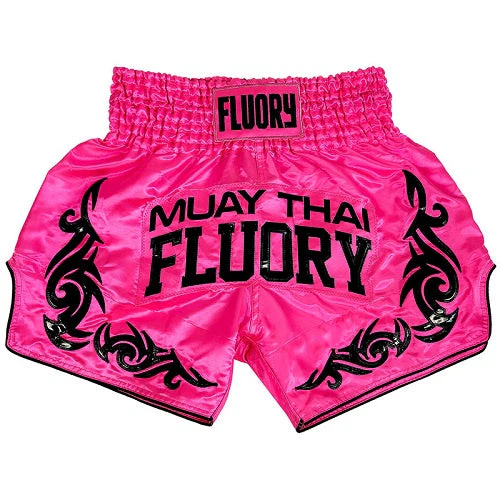 Fluory Neon Retro Muay Thai Shorts Pink