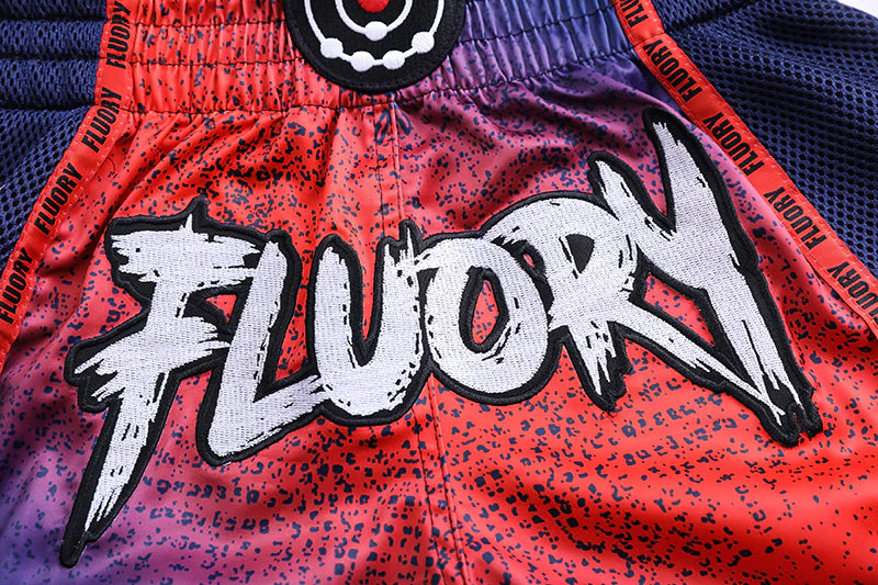 Fluory Rebellion Muay Thai Shorts Red - Image 3