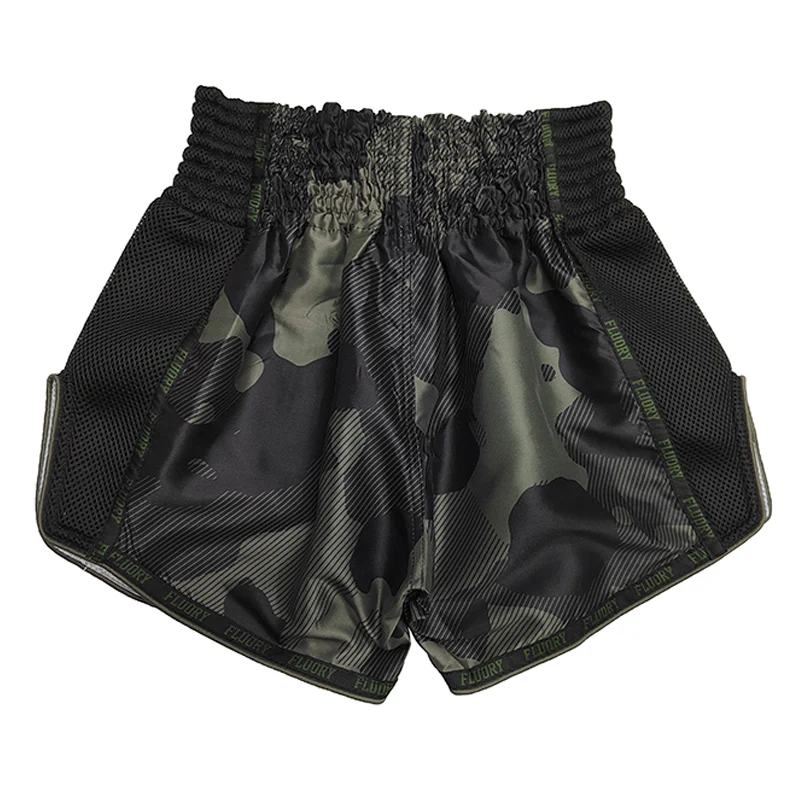 Fluory Stealth Muay Thai Shorts Green - Image 2