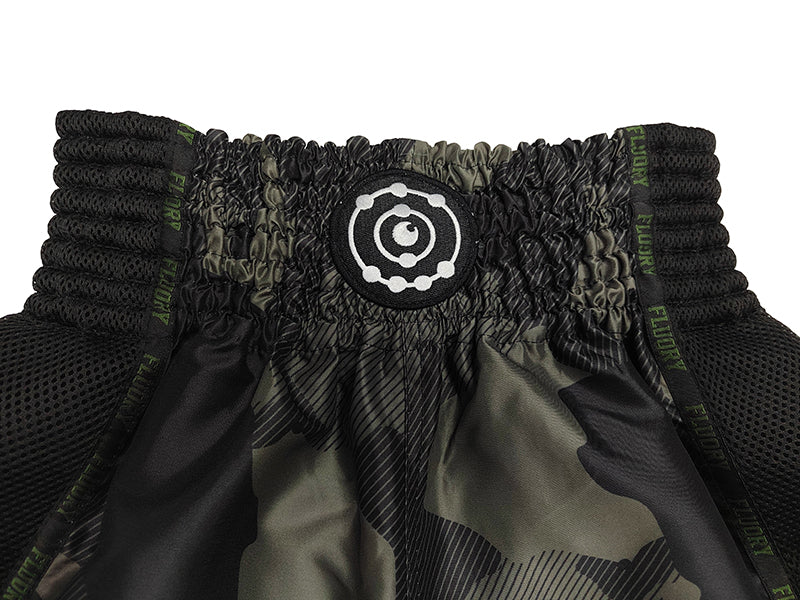 Fluory Stealth Muay Thai Shorts Green - Image 3