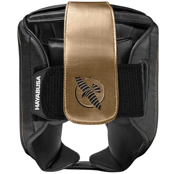 Hayabusa T3 Chinless Boxing Headgear Black-Gold - Image 2