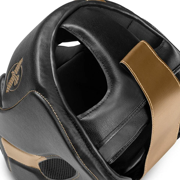 Hayabusa T3 Chinless Boxing Headgear Black-Gold - Image 3