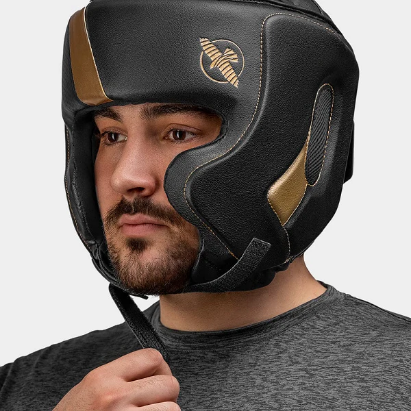 Hayabusa T3 Chinless Boxing Headgear Black-Gold - Image 4