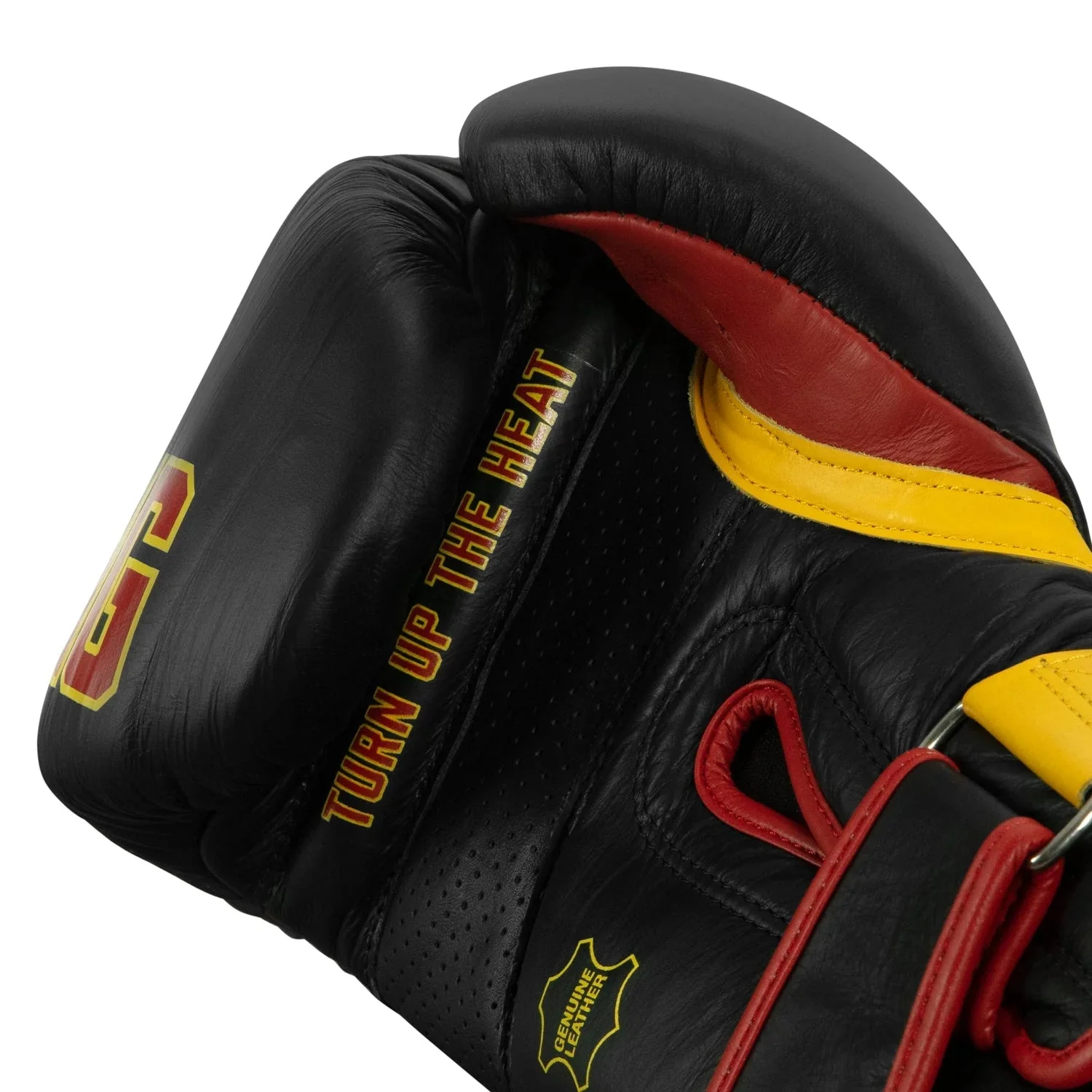 KRONK Boxing Gym Leather Boxing Gloves - Black - Image 4
