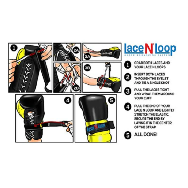 Lace n Loop Boxing Glove Strap Black - Image 3