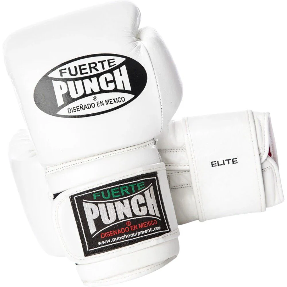 Punch Mexican Fuerte Elite Boxing Gloves - White