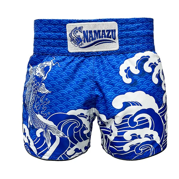 Namazu Koi Fish Muay Thai Shorts Blue - Image 2