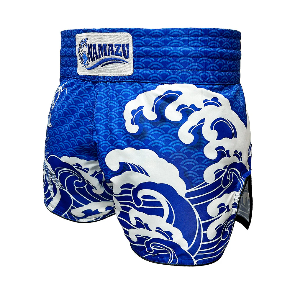 Namazu Koi Fish Muay Thai Shorts Blue - Image 3