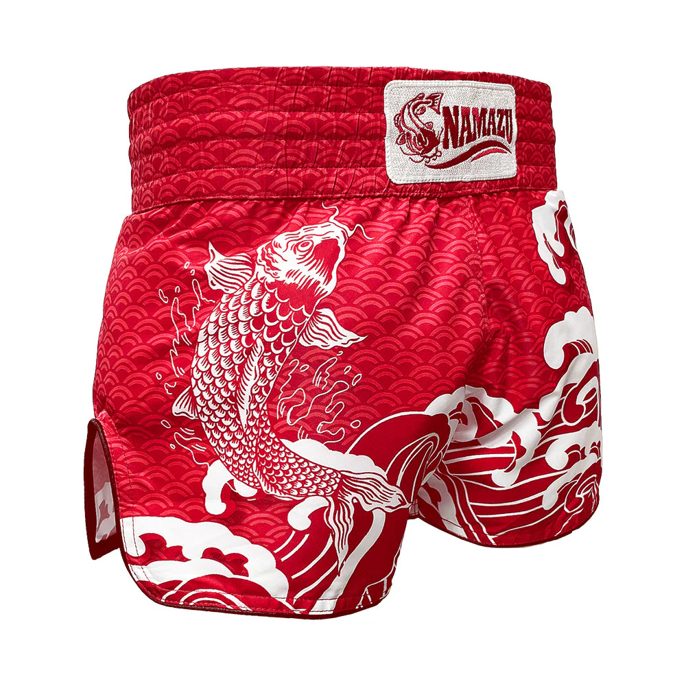 Namazu Koi Fish Muay Thai Shorts Red
