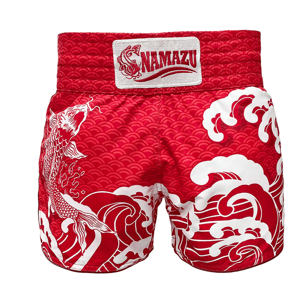 Namazu Koi Fish Muay Thai Shorts Red - Image 2