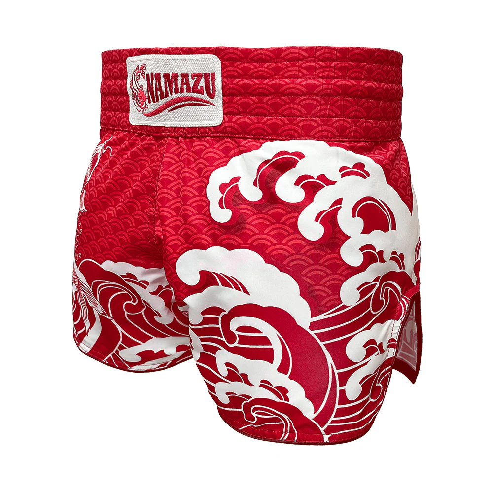 Namazu Koi Fish Muay Thai Shorts Red - Image 3