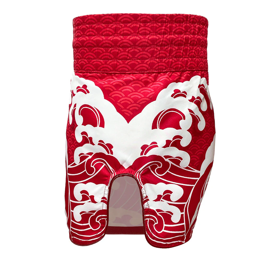 Namazu Koi Fish Muay Thai Shorts Red - Image 6