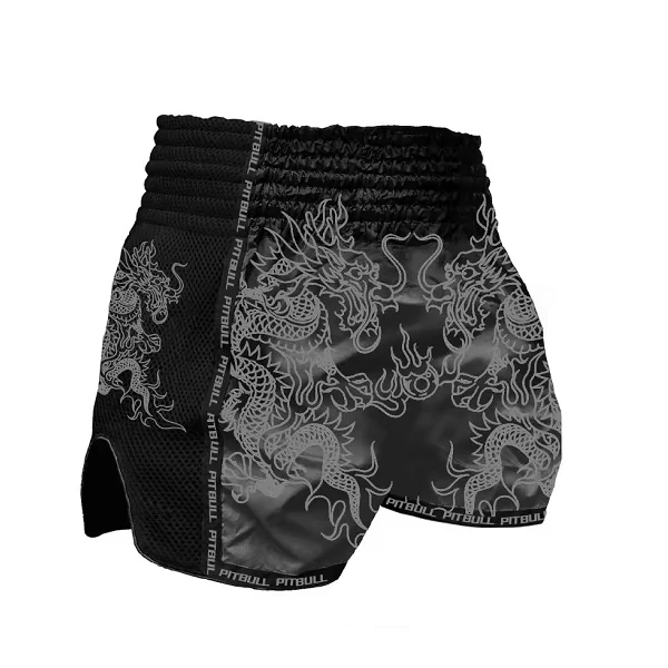 Pitbull Dragons Muay Thai Shorts Black/Black - Image 2