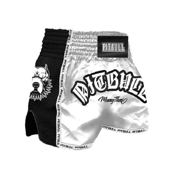 Pitbull Savage Muay Thai Shorts White/Black