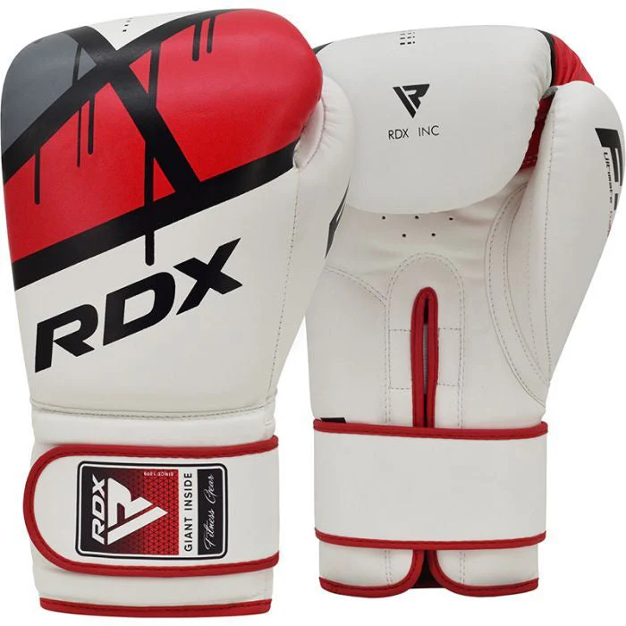 RDX F7 Ego Boxing Gloves - White/Red