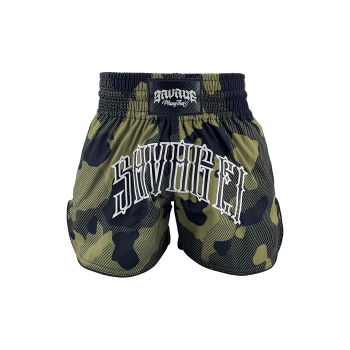Savage One Green Camo Muay Thai Shorts - Image 2