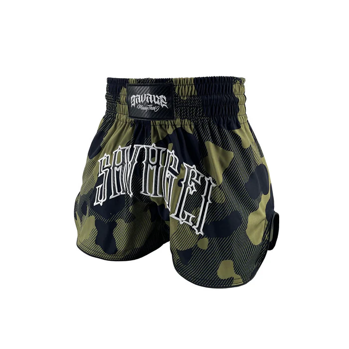 Savage One Green Camo Muay Thai Shorts - Image 3