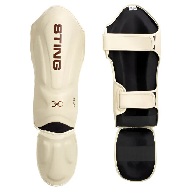 Sting Taipan MMA Sparring Gloves + Shinguards Combo - Beige - Image 3
