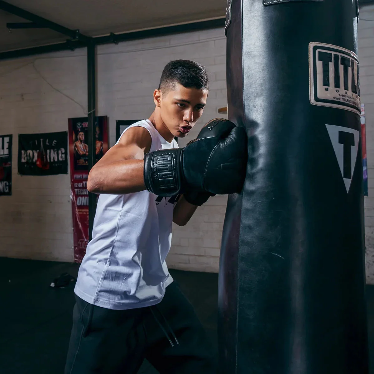 TITLE Black Blitz Boxing Gloves - Image 6