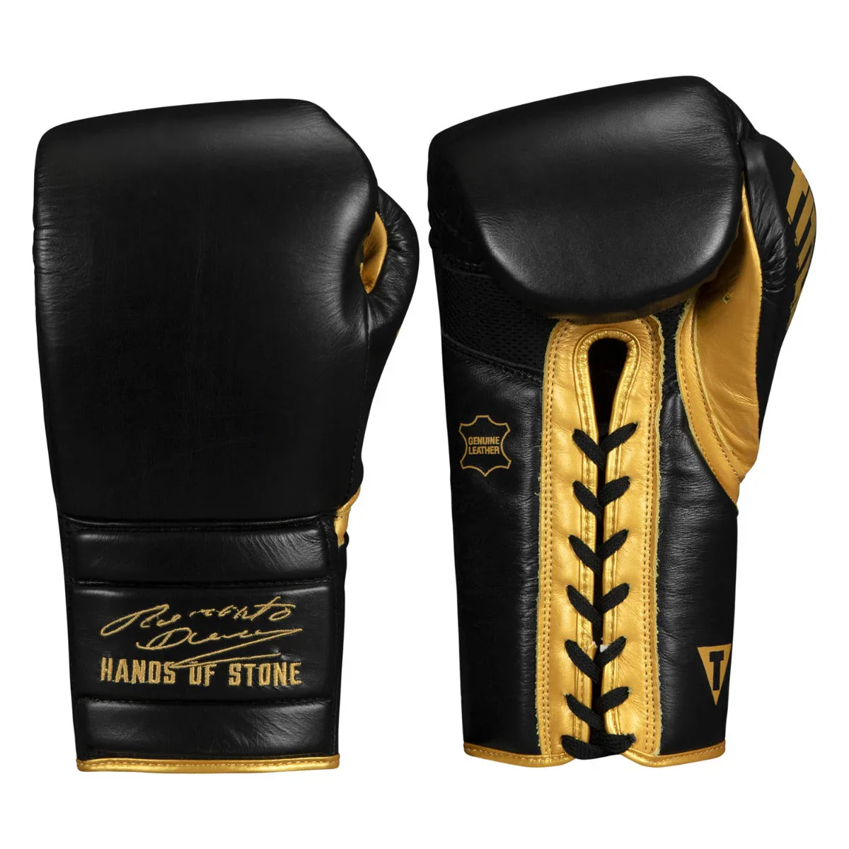 TITLE Roberto Duran Leather Sparring Boxing Gloves - Lace Up - Image 2