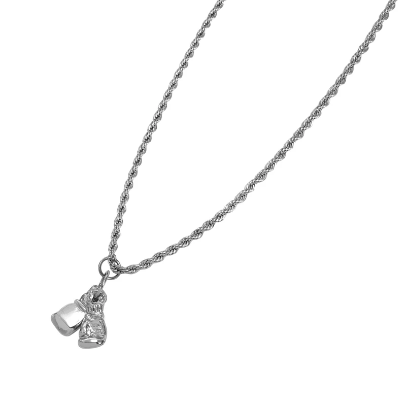 TITLE Boxing Silver Gloves Necklace - Image 2