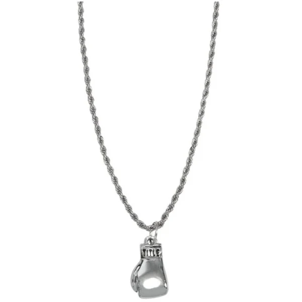 TITLE Boxing Single Silver Glove Necklace