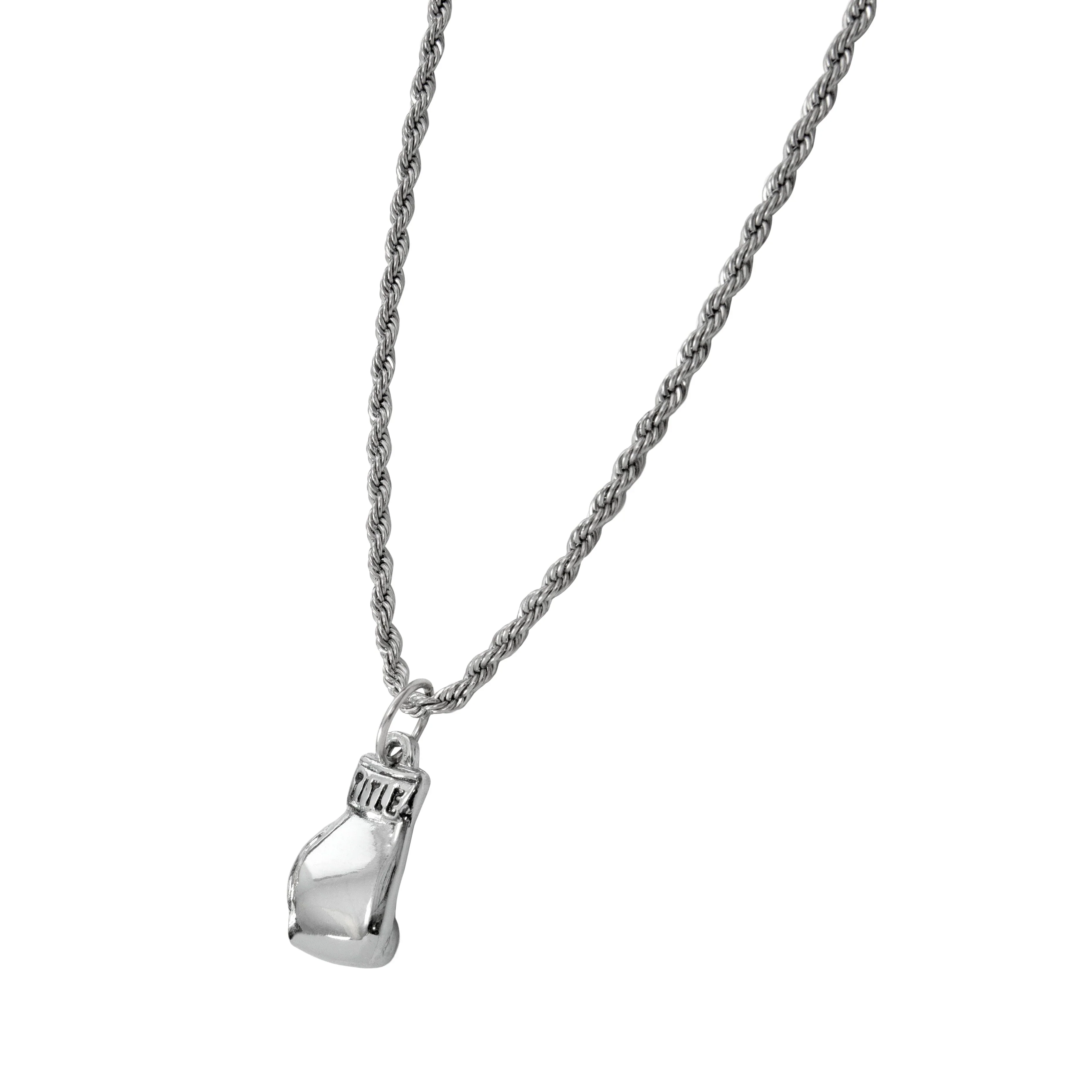 TITLE Boxing Single Silver Glove Necklace - Image 2