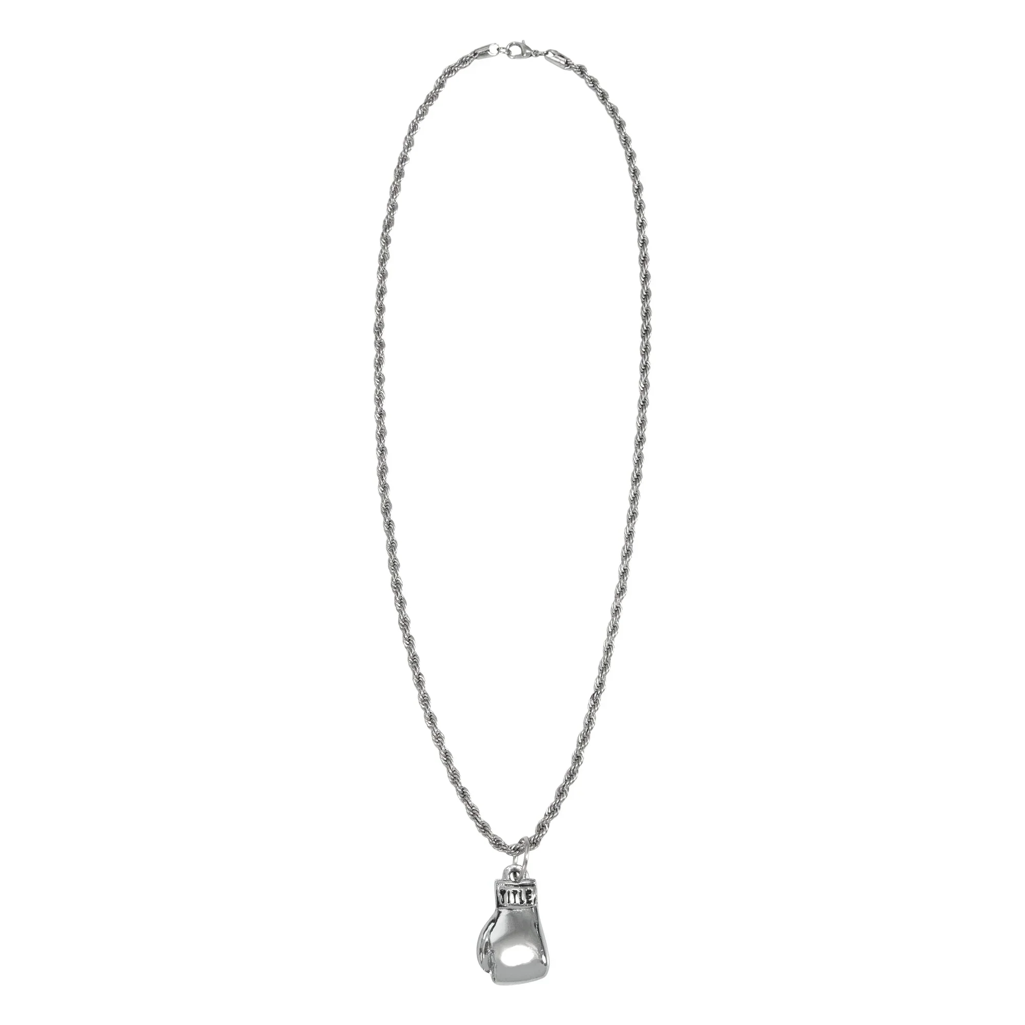 TITLE Boxing Single Silver Glove Necklace - Image 3