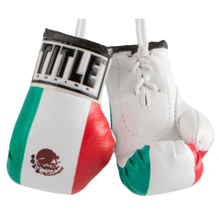 Title Rear View Mirror Mini Boxing Gloves - Mexico Flag - Image 2