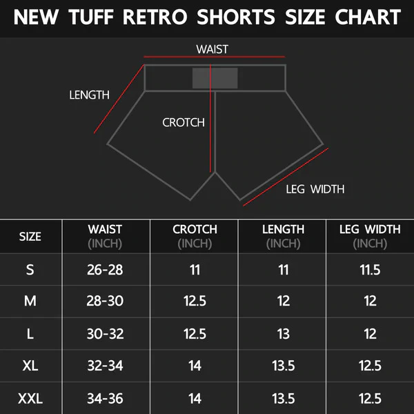 TUFF Chinese Dragon Retro Muay Thai Shorts Black - Image 4