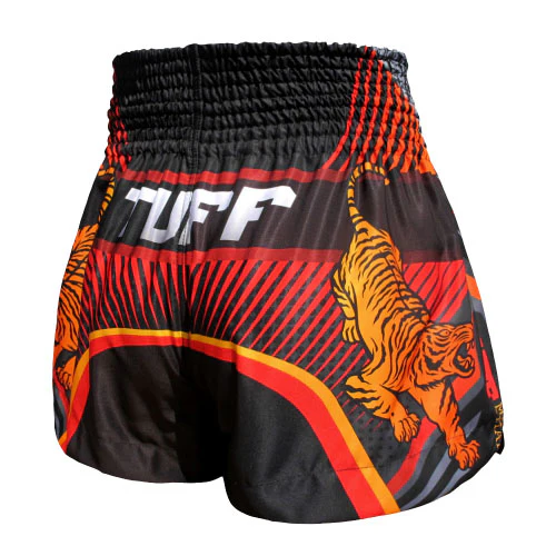 TUFF Muay Thai Shorts Double Tiger Black - Image 2