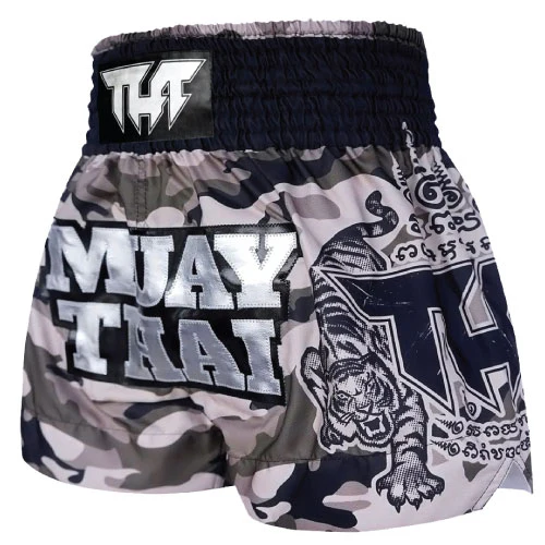 TUFF Grey Camouflage Muay Thai Boxing Shorts - Image 2