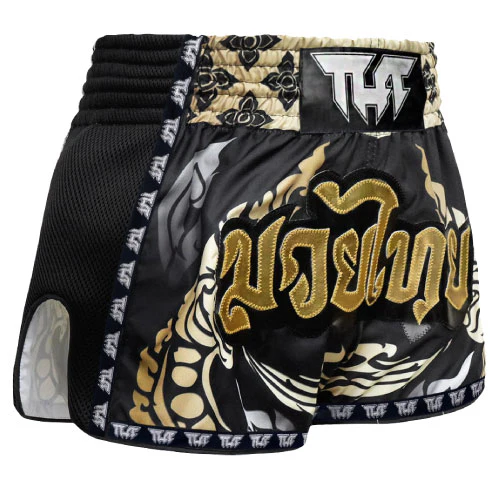 TUFF King of Naga Black Retro Muay Thai Shorts - Image 2