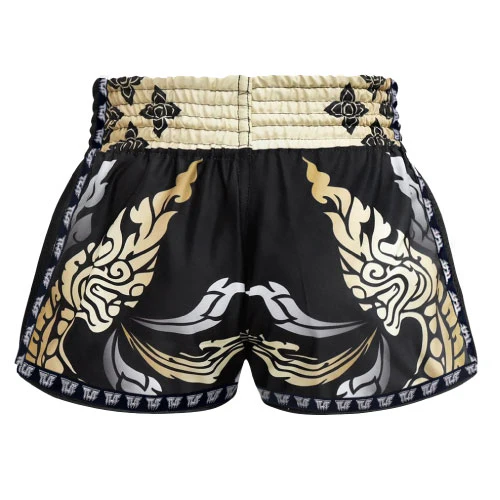 TUFF King of Naga Black Retro Muay Thai Shorts - Image 3