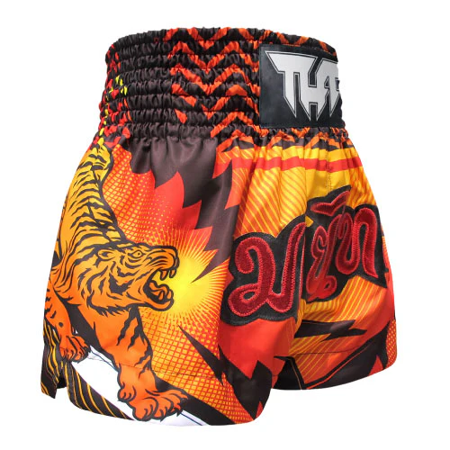 TUFF Orange Double Tiger Muay Thai Shorts - Image 2