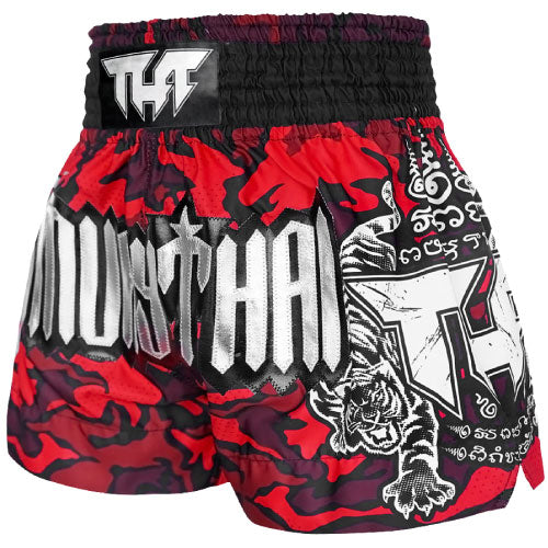 TUFF Red Camouflage Thai Boxing Shorts - Image 2