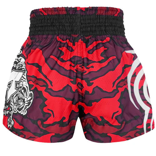 TUFF Red Camouflage Thai Boxing Shorts - Image 3