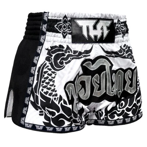 TUFF The Great Hongsa White Retro Muay Thai Shorts - Image 2