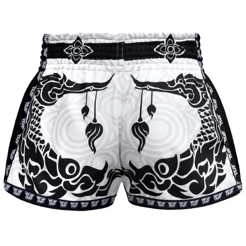 TUFF The Great Hongsa White Retro Muay Thai Shorts - Image 3