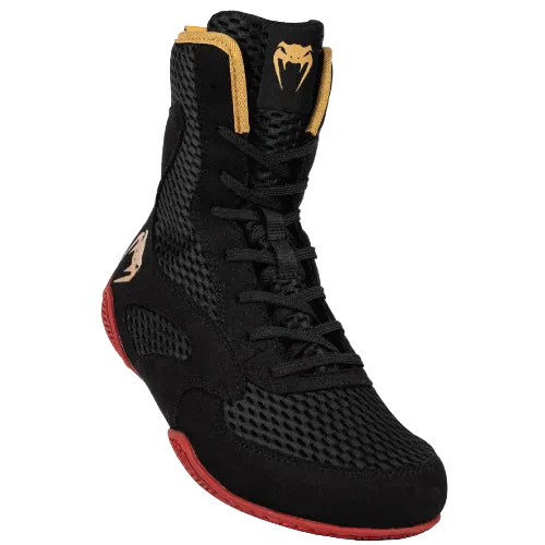 Venum Contender Boxing Shoes - Black/Gold/Red - Image 3