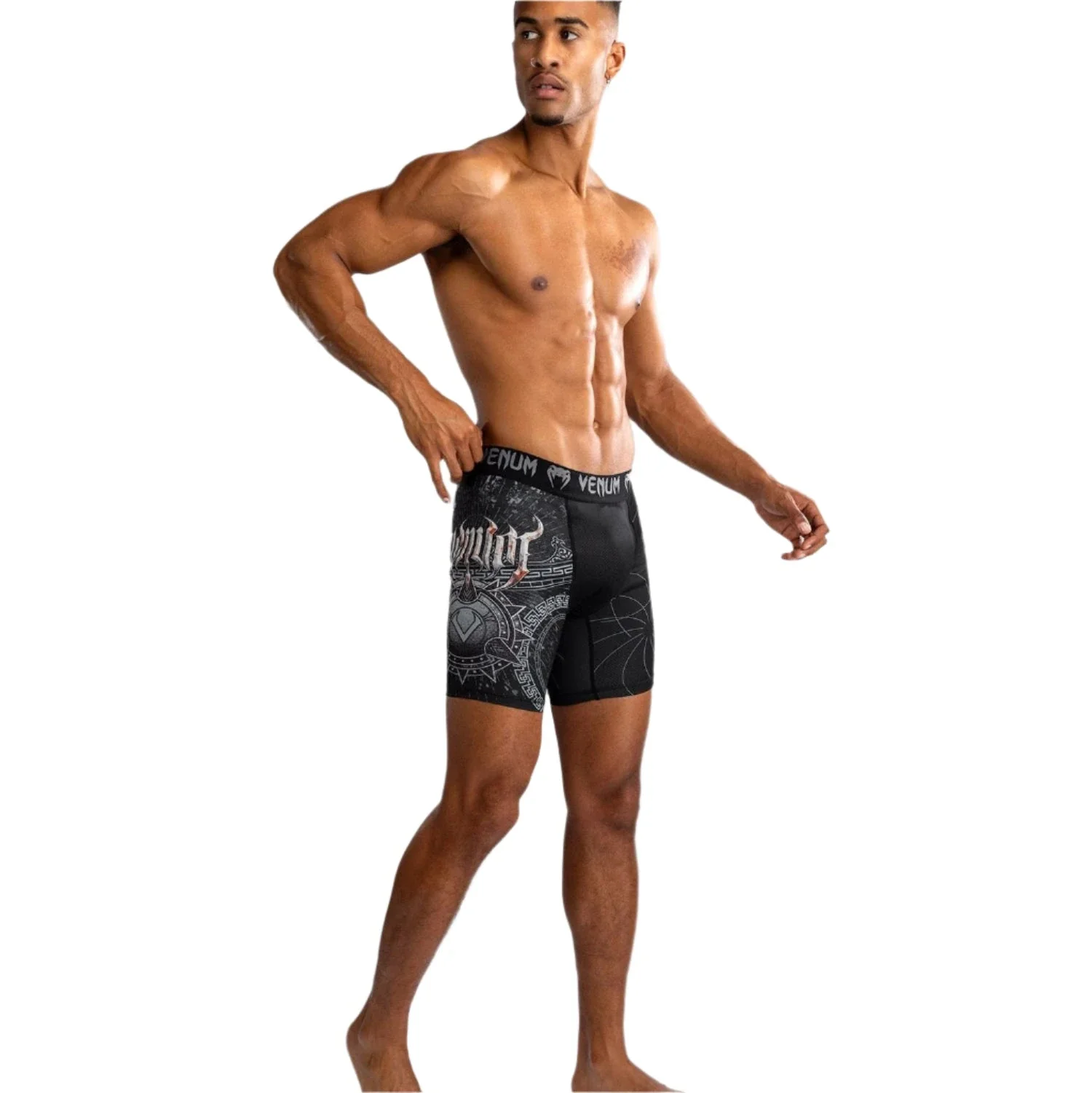 Venum Gladiator 5.0 MMA BJJ Vale Tudo Shorts - Black/Silver - Image 2