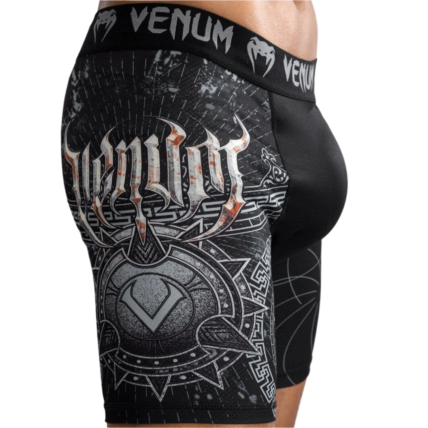 Venum Gladiator 5.0 MMA BJJ Vale Tudo Shorts - Black/Silver - Image 4