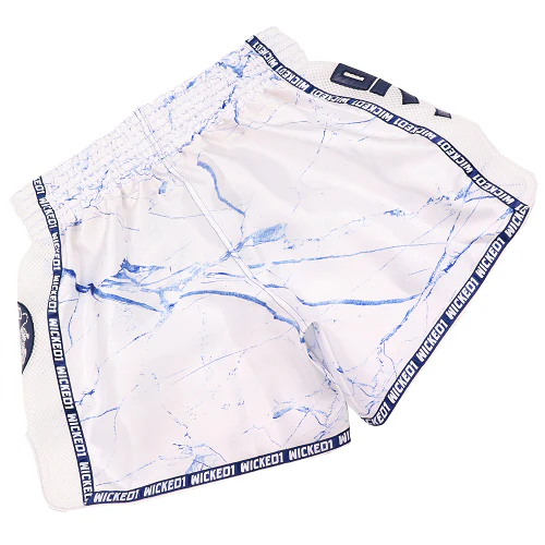 Wicked One Broken Muay Thai Shorts White - Image 3