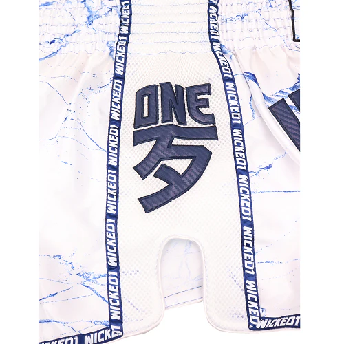Wicked One Broken Muay Thai Shorts White - Image 4