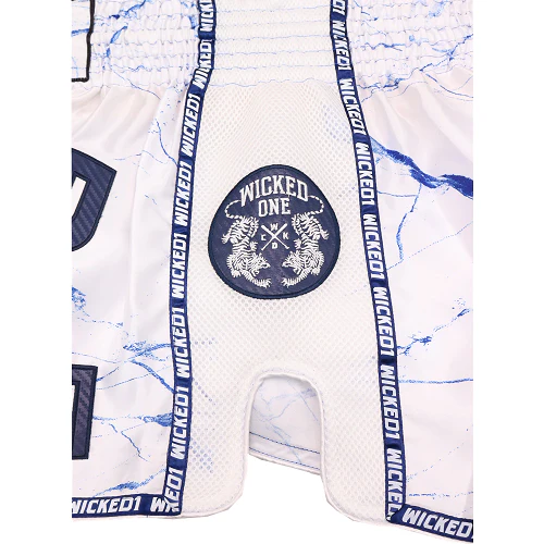 Wicked One Broken Muay Thai Shorts White - Image 5