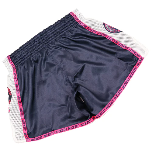 Wicked One Infamous Muay Thai Shorts Black Pink White - Image 3