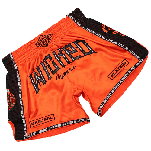 Wicked One Infamous Muay Thai Shorts Orange - Image 2