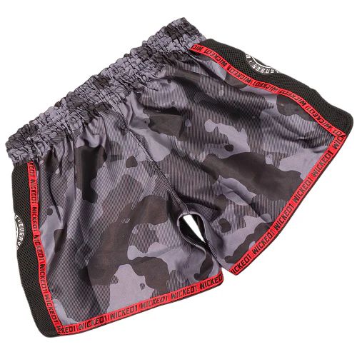 Wicked One Overcome Muay Thai Shorts Black Camo - Image 3