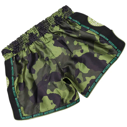 Wicked One Overcome Muay Thai Shorts Green Camo - Image 3